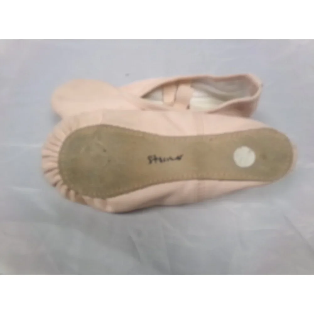 Pre-Owned Dance Ballet Shoes Stelle Child 2M Leather Double Strap Full Sole